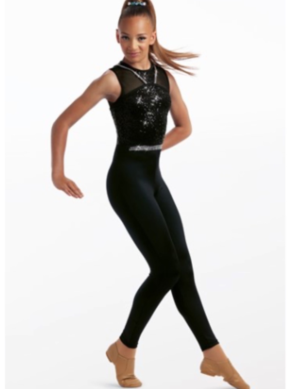 NEW! Weissman #15717 "Make It Shine" Jazz/Tap/Acro Costume Color: Black Size: LC